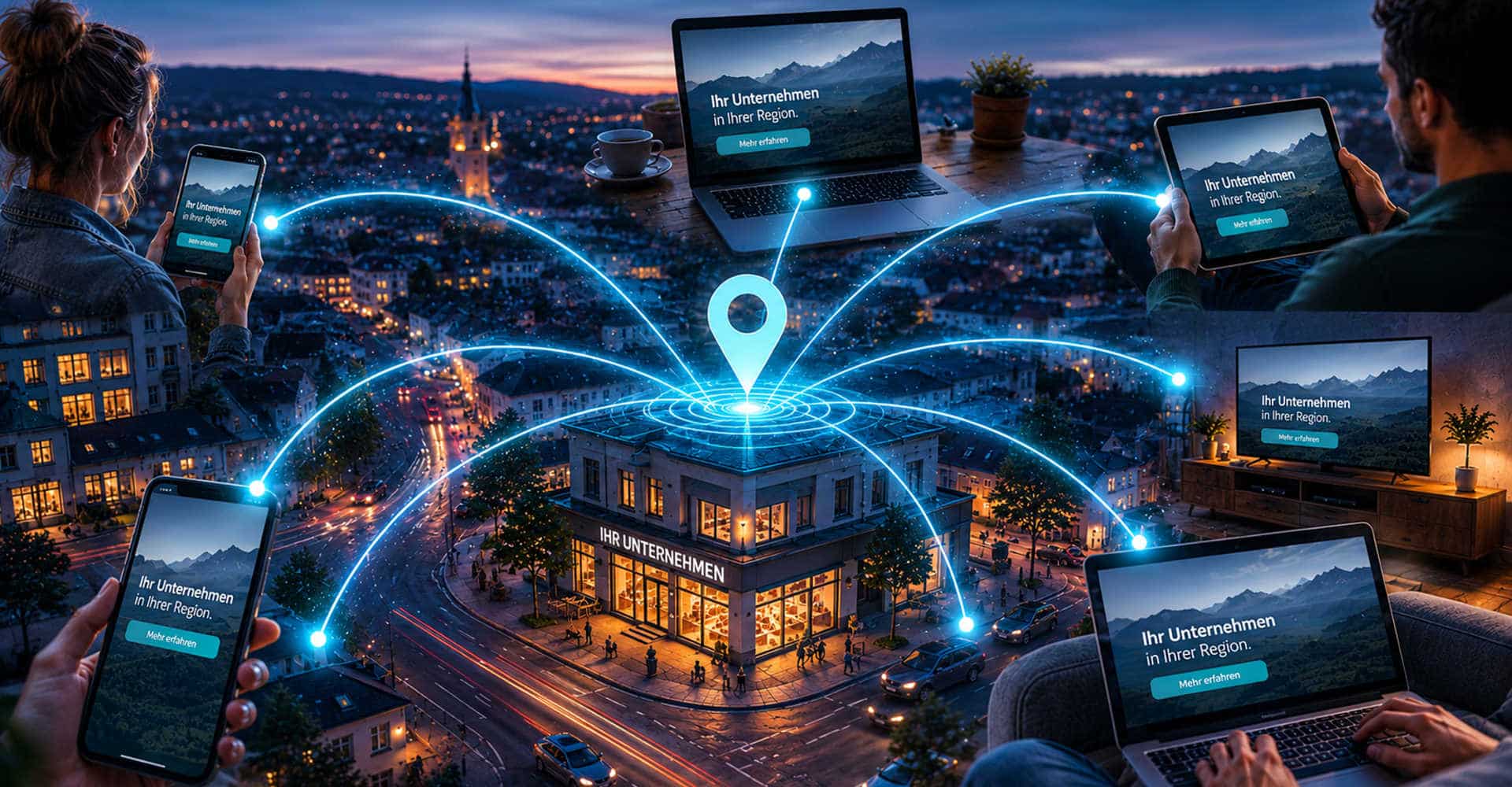 Reichweiten-Booster – Ihr Unternehmen auf über 35 Millionen Portalen, Apps und Websites in Ihrer Region sichtbar