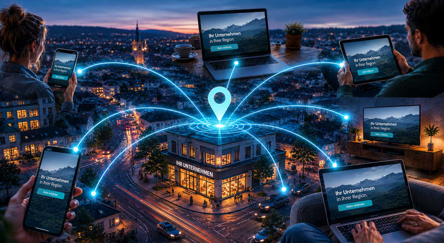 Reichweiten-Booster – Digitale Sichtbarkeit in Ihrer Region auf Smartphones, Tablets und Laptops